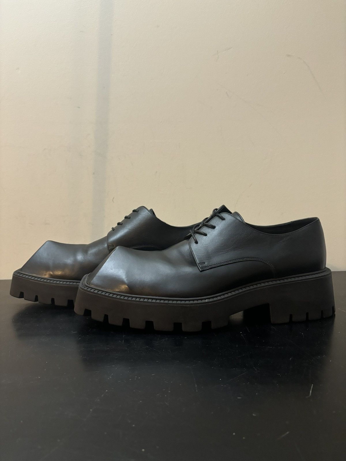 Balenciaga Rhino Leather Platform Derby Black