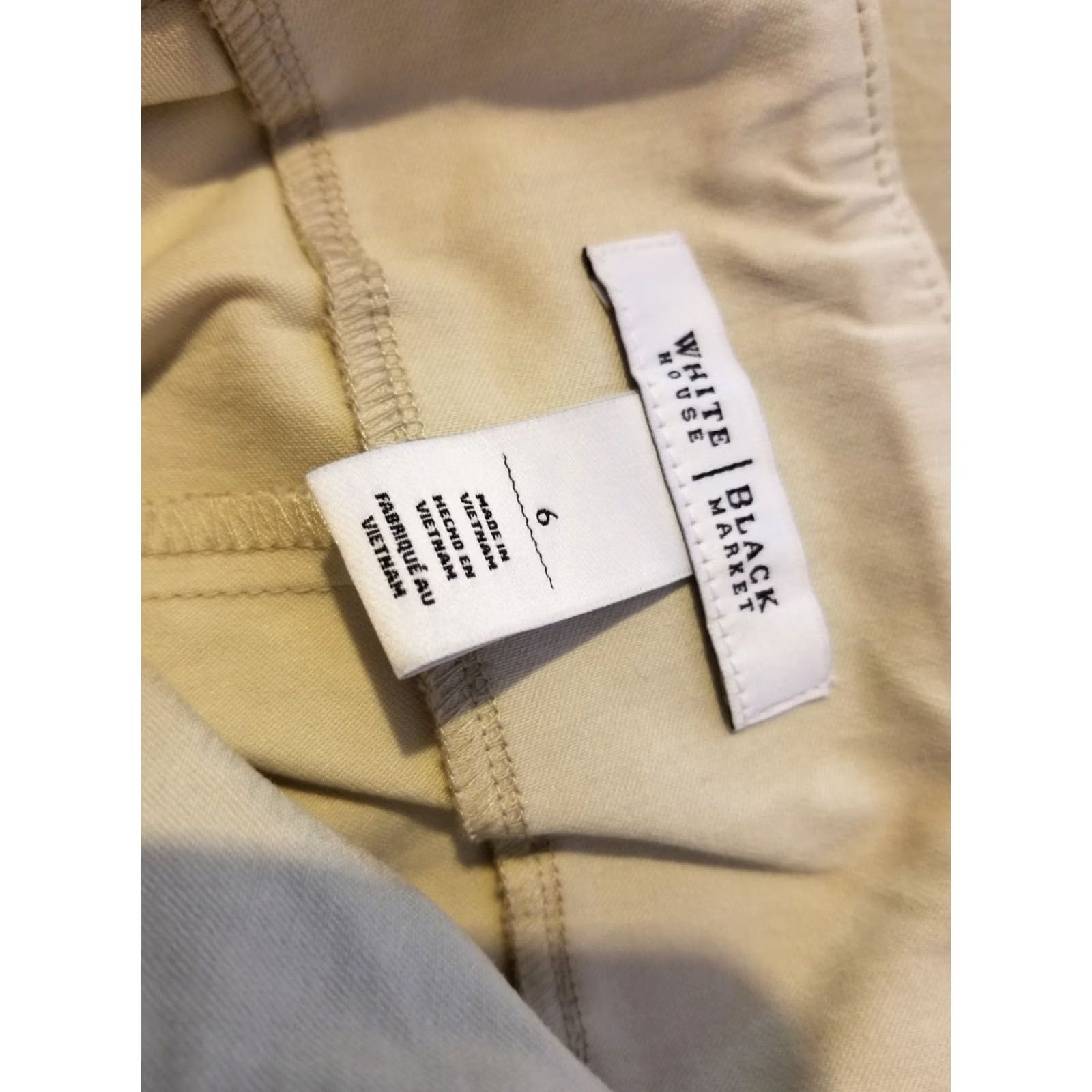 White House Black Market Womens White House Black Market Pants 6 Dress Khaki Slack Trouser Size 28" / US 6 / IT 42 - 3 Thumbnail