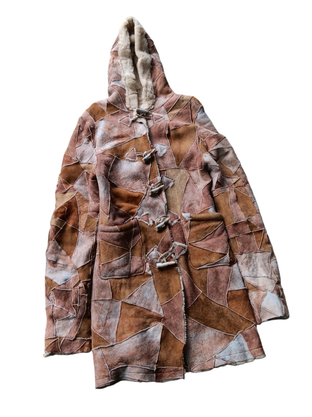 Japanese Brand Japanese peace&love patchwork sheepskin hooded jacket Size US S / EU 44-46 / 1 - 1 Thumbnail