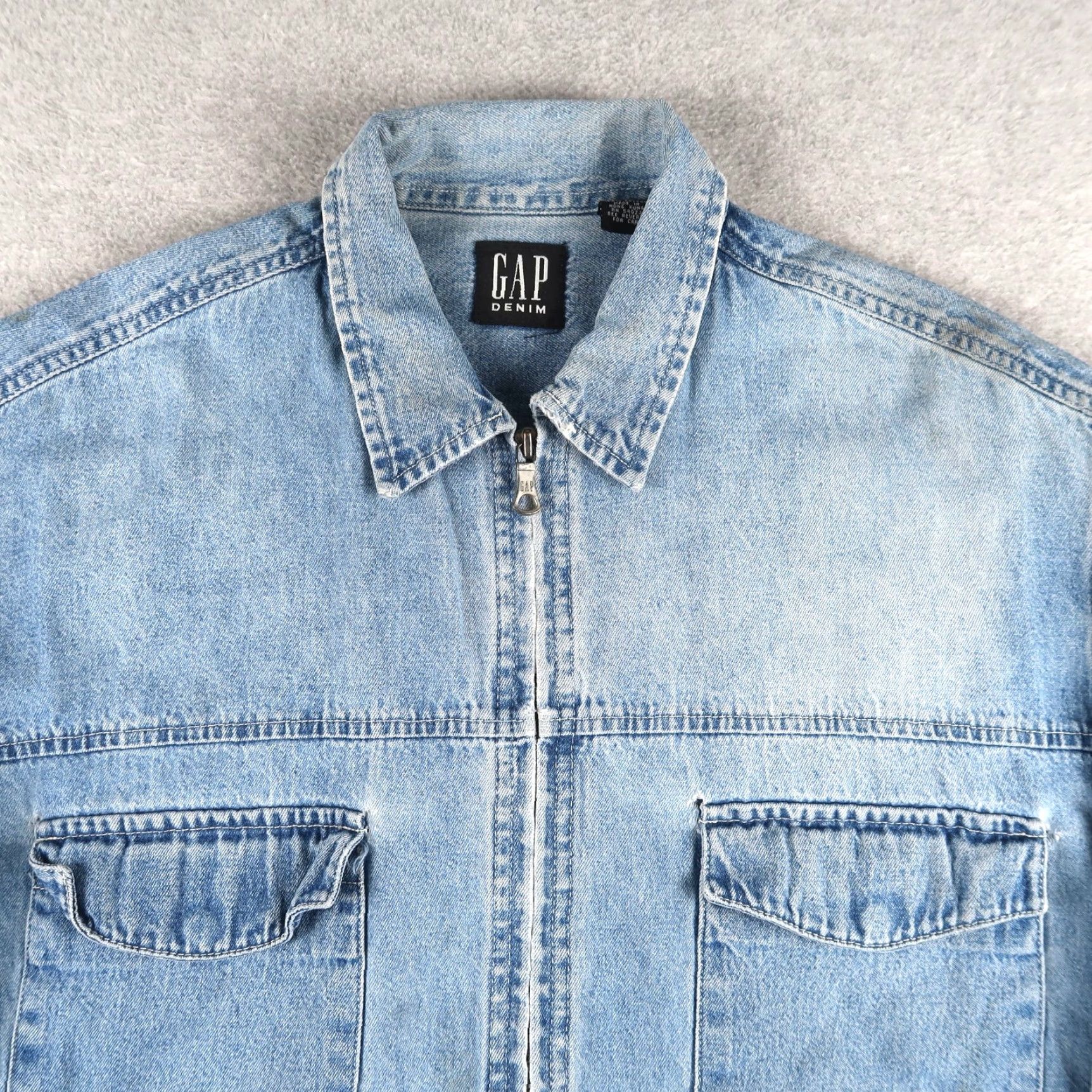 Gap VINTAGE GAP Denim Shacket Men’s Blue Zip 90s Grunge Shirt M Shacket Jacket Shirt Size US M / EU 48-50 / 2 - 3 Thumbnail