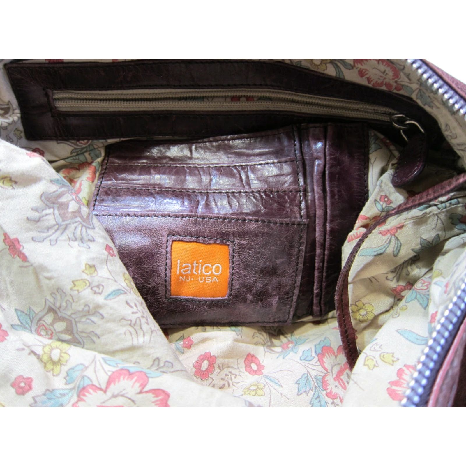 Vintage Latico Purple Mauve Silver 100% Leather Hobo Crossbody Shoulder Bag Purse Size ONE SIZE - 3 Thumbnail