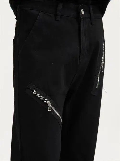 Jean Vintage Dark Loose Flare Multi-Zip Jeans Size US 32 / EU 48 - 7 Thumbnail