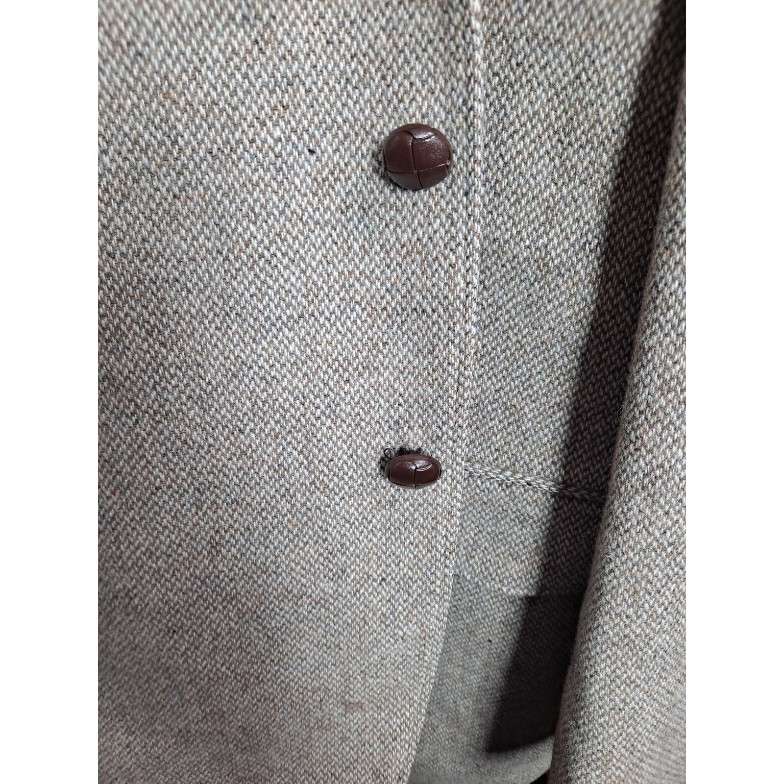 Other High Noon Tweed Blazer Brown Suede Patch Sport Coat Herringb Size 50R - 8 Thumbnail