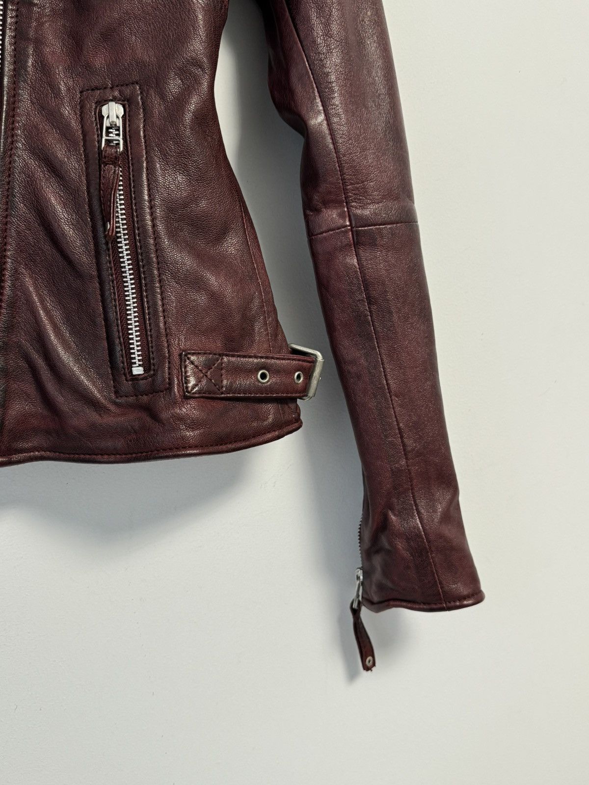 Japanese Brand × Vintage Freaky Nation Leather Biker Jacket Red Leather Women’s Size XS / US 0-2 / IT 36-38 - 10 Thumbnail