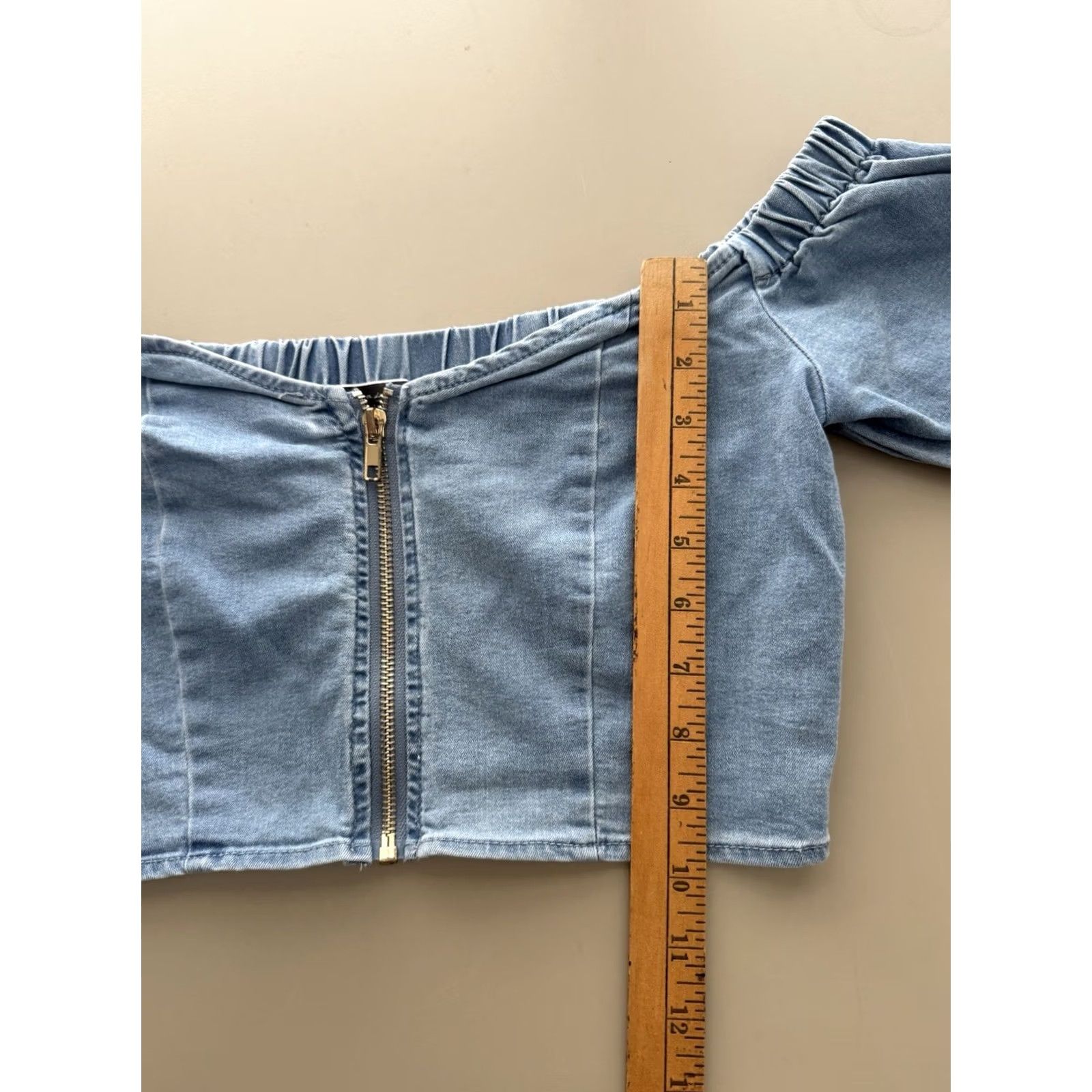Denime Blue Blush Cropped Denim Top Womens M Festival Concert Size M / US 6-8 / IT 42-44 - 7 Thumbnail