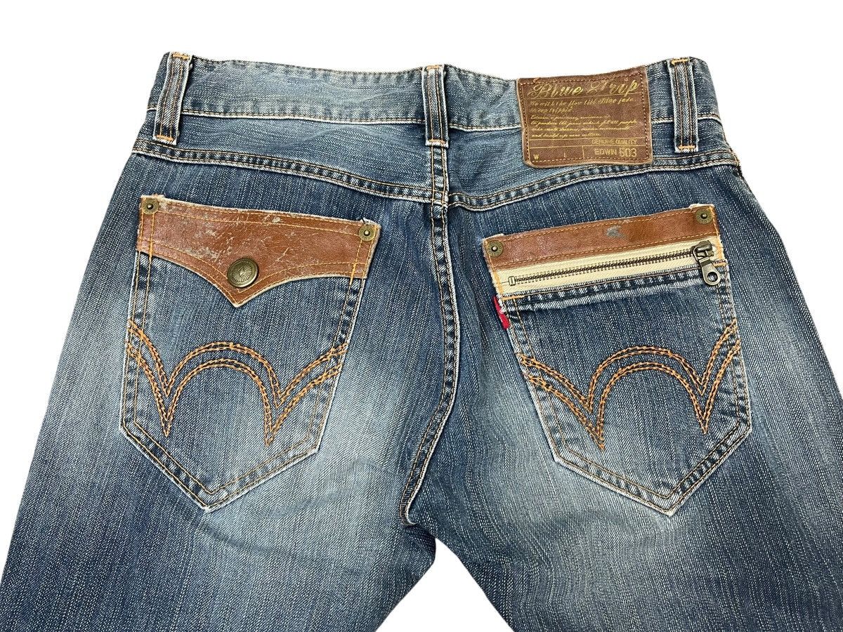 Edwin Vintage Edwin 503 Blue Trip Straight Cut Size US 30 / EU 46 - 3 Thumbnail