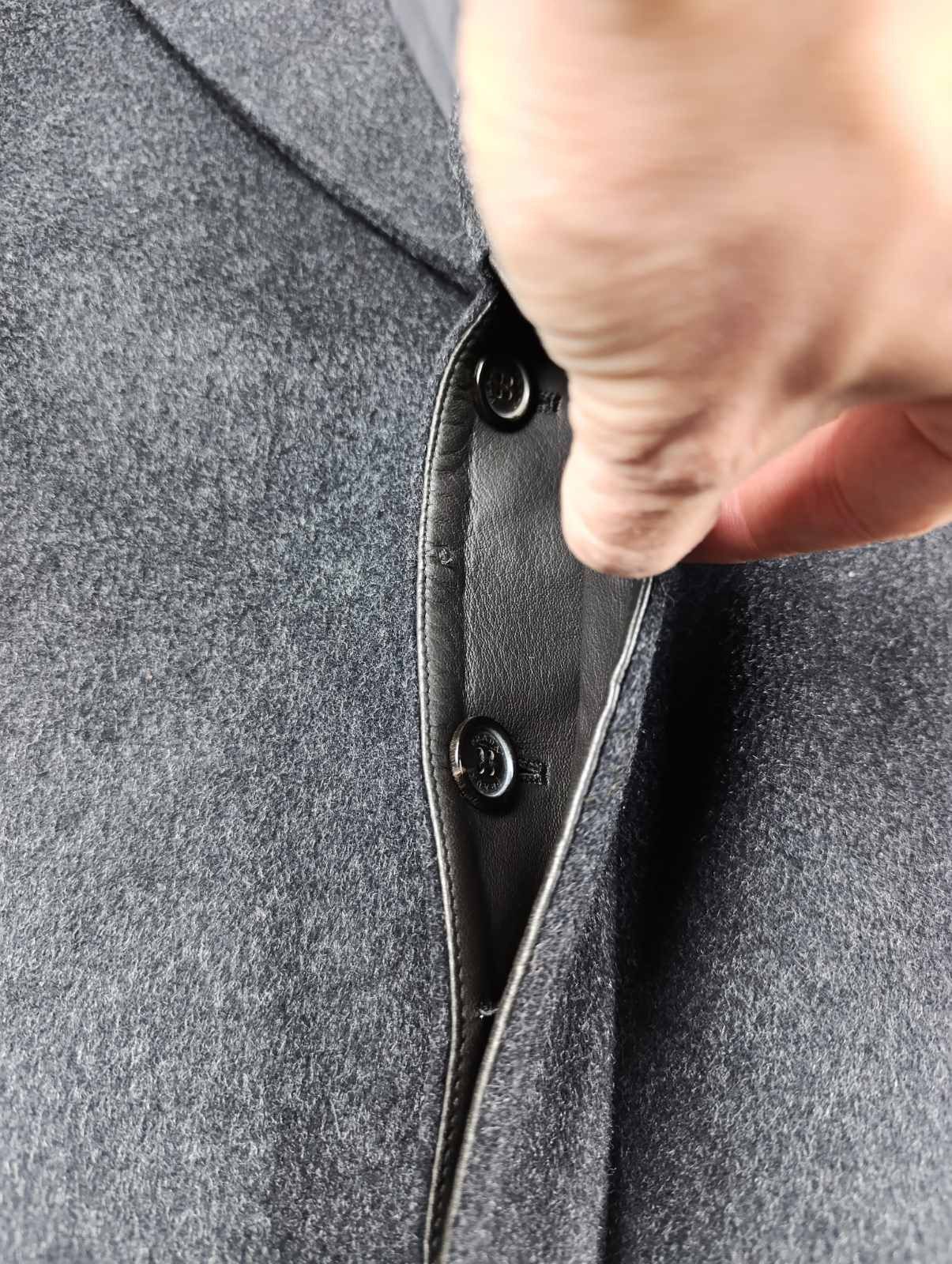 Prada PRADA MENS WOOL COAT LEATHER COLAR Size US L / EU 52-54 / 3 - 12 Thumbnail
