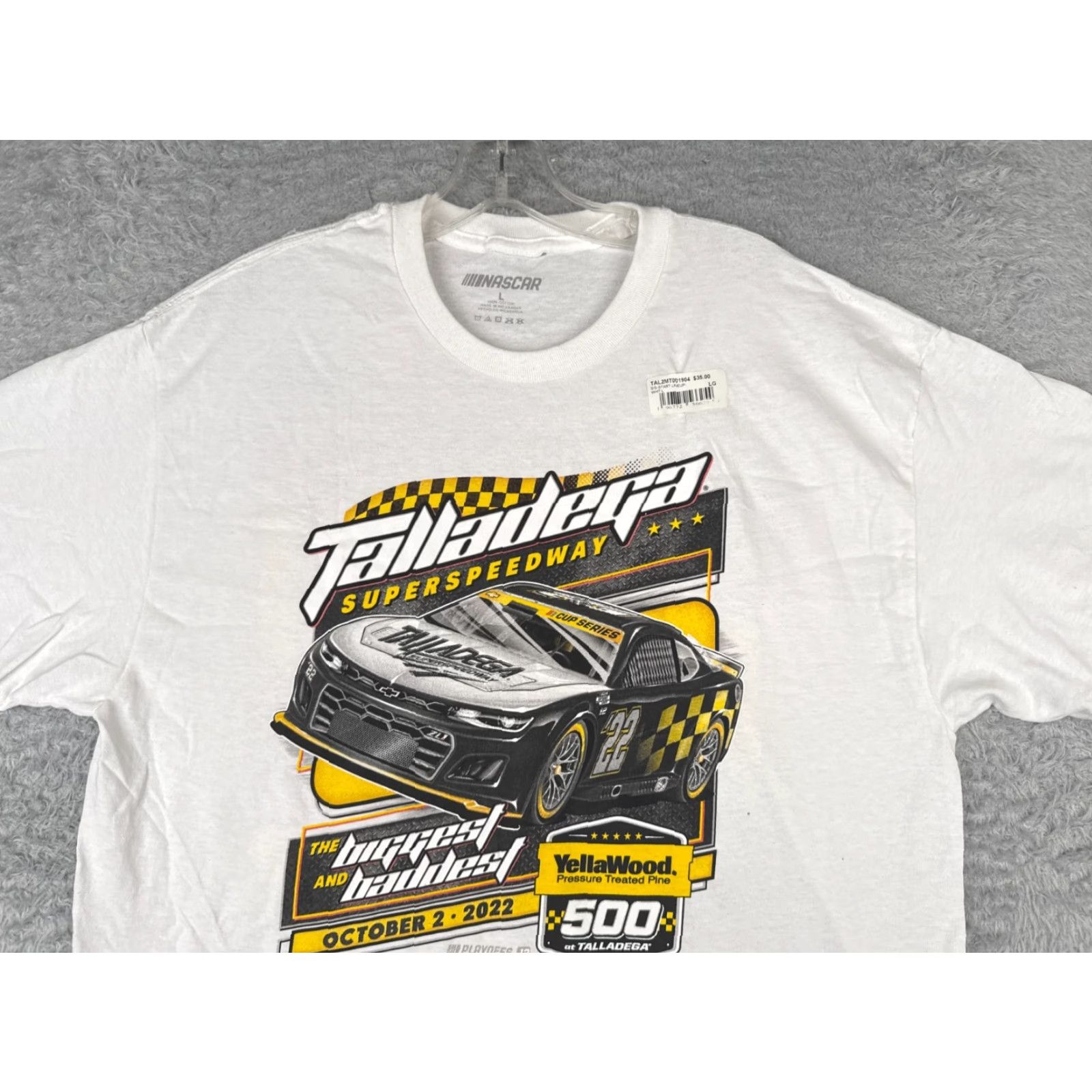 NASCAR Legends Global Merchandise Shirt Adult Large White Nascar Yellawood 500 2022 Pole Positions NEW Talladega Mens Size US L / EU 52-54 / 3 - 4 Thumbnail