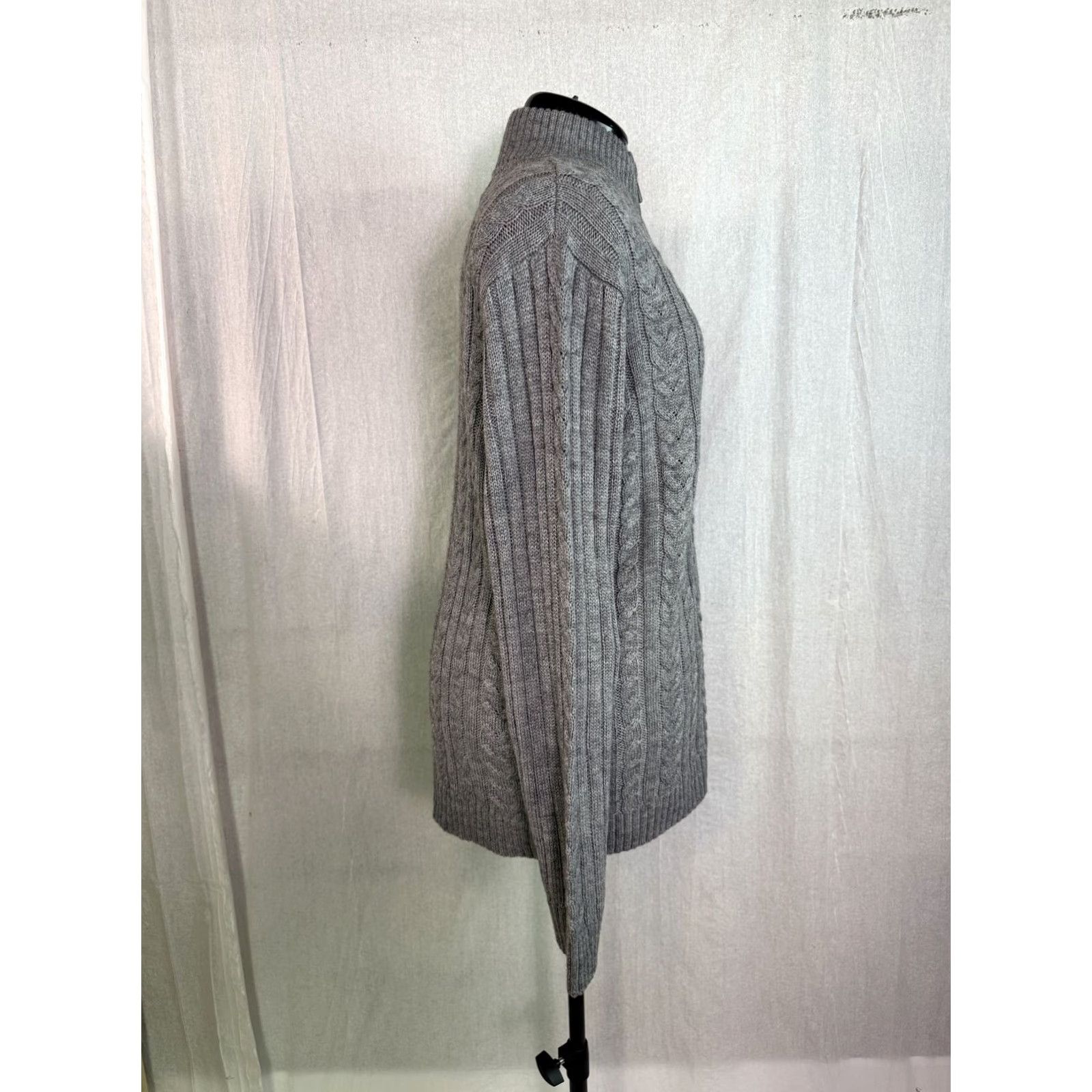 Sperry Sperry Full Zip Sweater Cable Knit Men’s L Charcoal Gray Size US L / EU 52-54 / 3 - 5 Thumbnail
