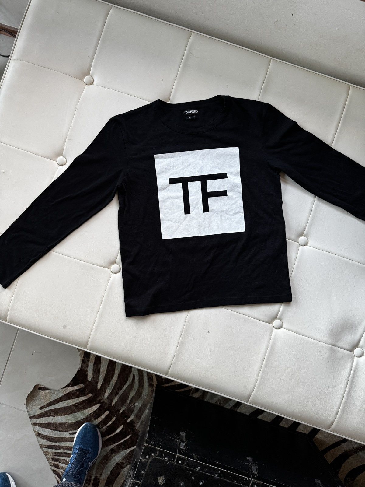 Tom Ford Tom Ford Box Logo T-Shirt (Purchased from The Real Real) Size S / US 4 / IT 40 - 1 Thumbnail