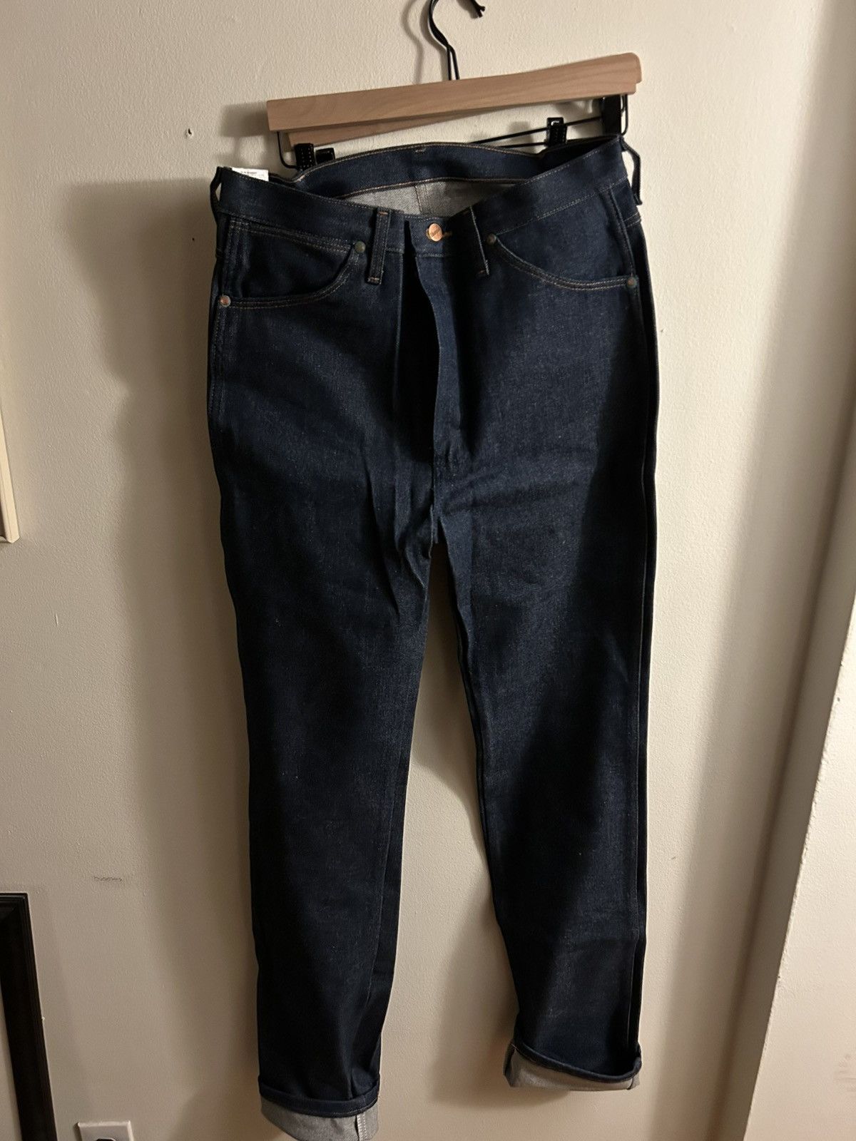 Wrangler NWT DS Wrangler slim fit rigid denim americana cowboy Size US 33 - 2 Thumbnail