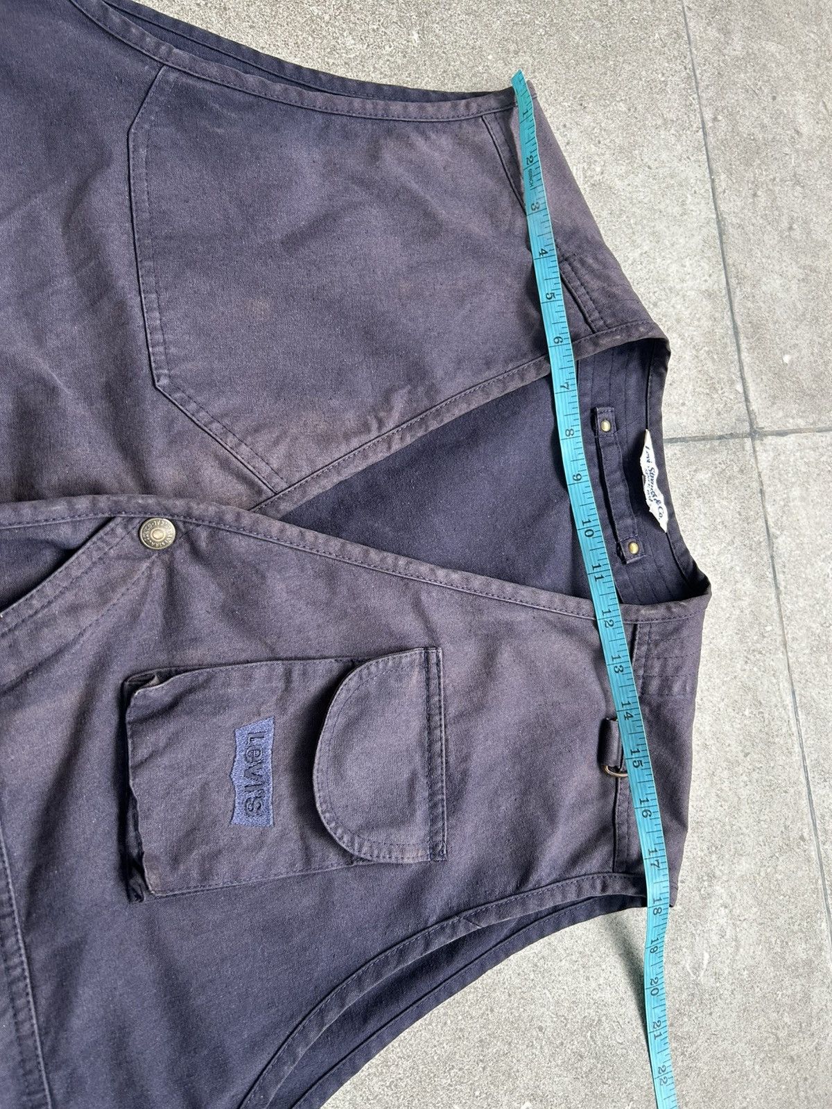 Levi's Vintage 70’s Levi’s Distressed Stone Washed Blue Vest Size US L / EU 52-54 / 3 - 13 Thumbnail