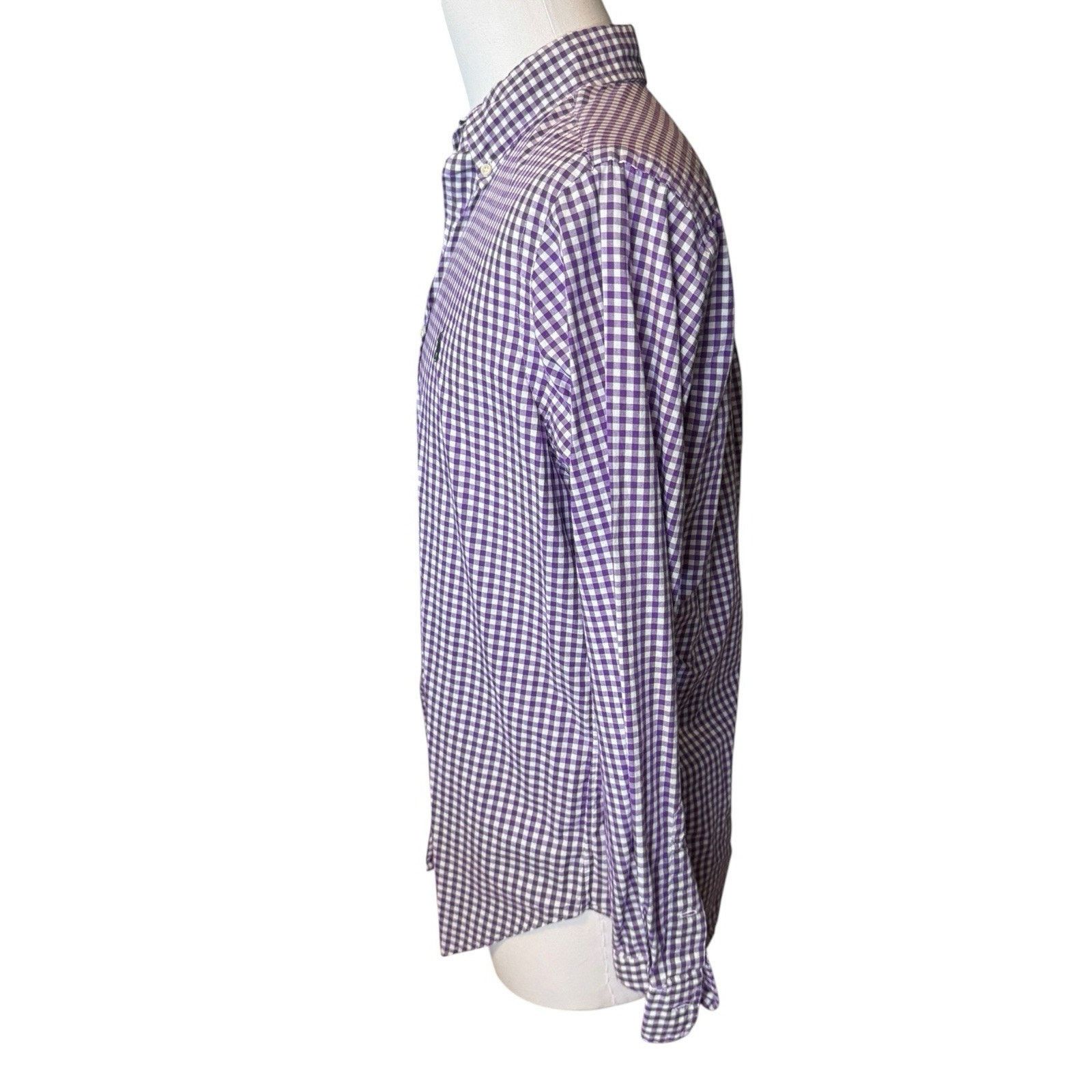 Ralph Lauren Ralph Lauren Gingham Button Down Shirt Medium Purple Cotton Size US M / EU 48-50 / 2 - 4 Thumbnail
