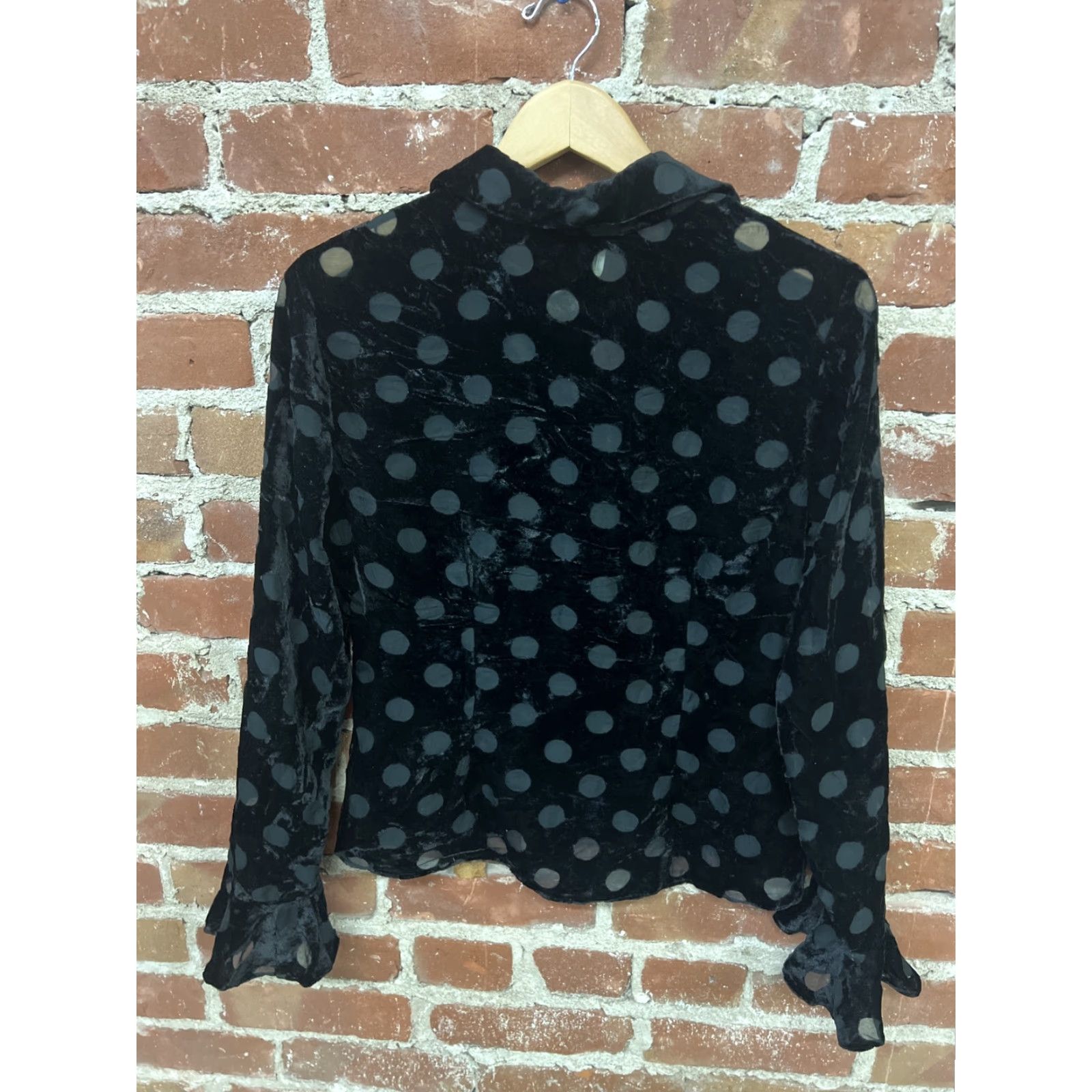 Vintage Y2k Vintage ICE Black Button Up Long Sleeve Blouse Size M Nylon Womens Size M / US 6-8 / IT 42-44 - 3 Thumbnail