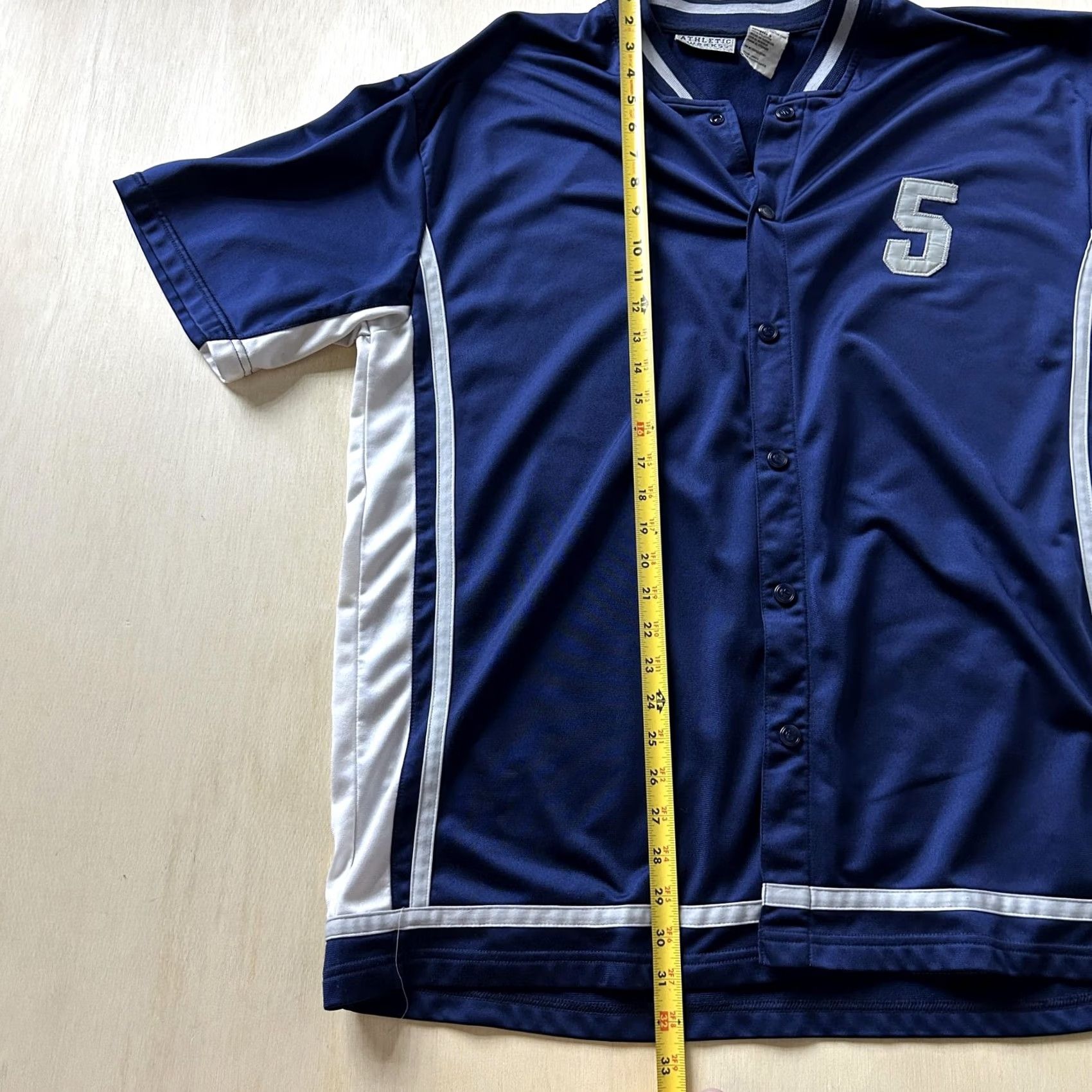 Athletic Works Athletic Works Jersey Shirt Mens L Navy Button Up #5 - Colorblock Lightweight Baseball Shirt Size US L / EU 52-54 / 3 - 6 Thumbnail
