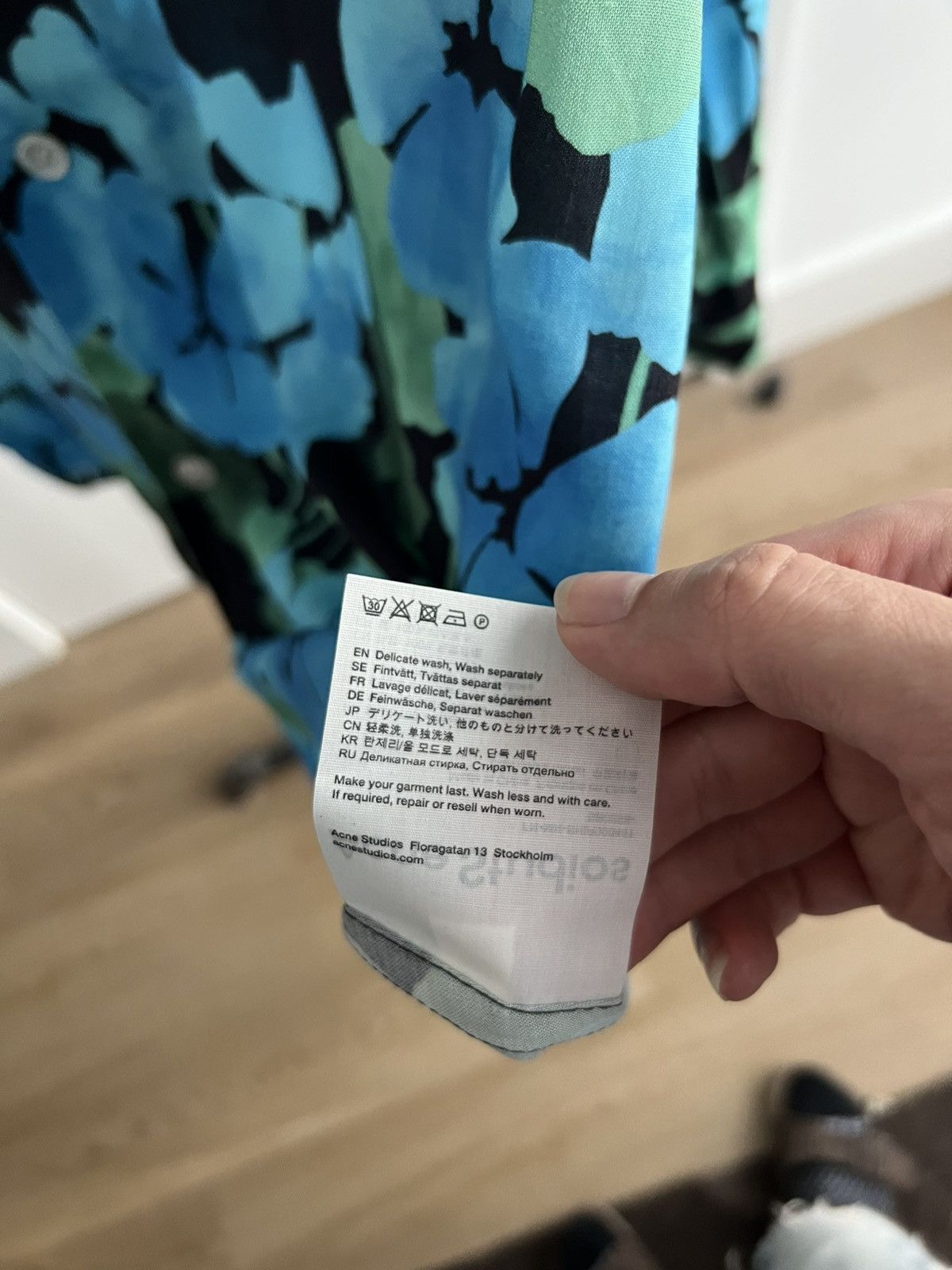 Acne Studios Oversized Blue Floral Shirt Size US M / EU 48-50 / 2 - 5 Thumbnail