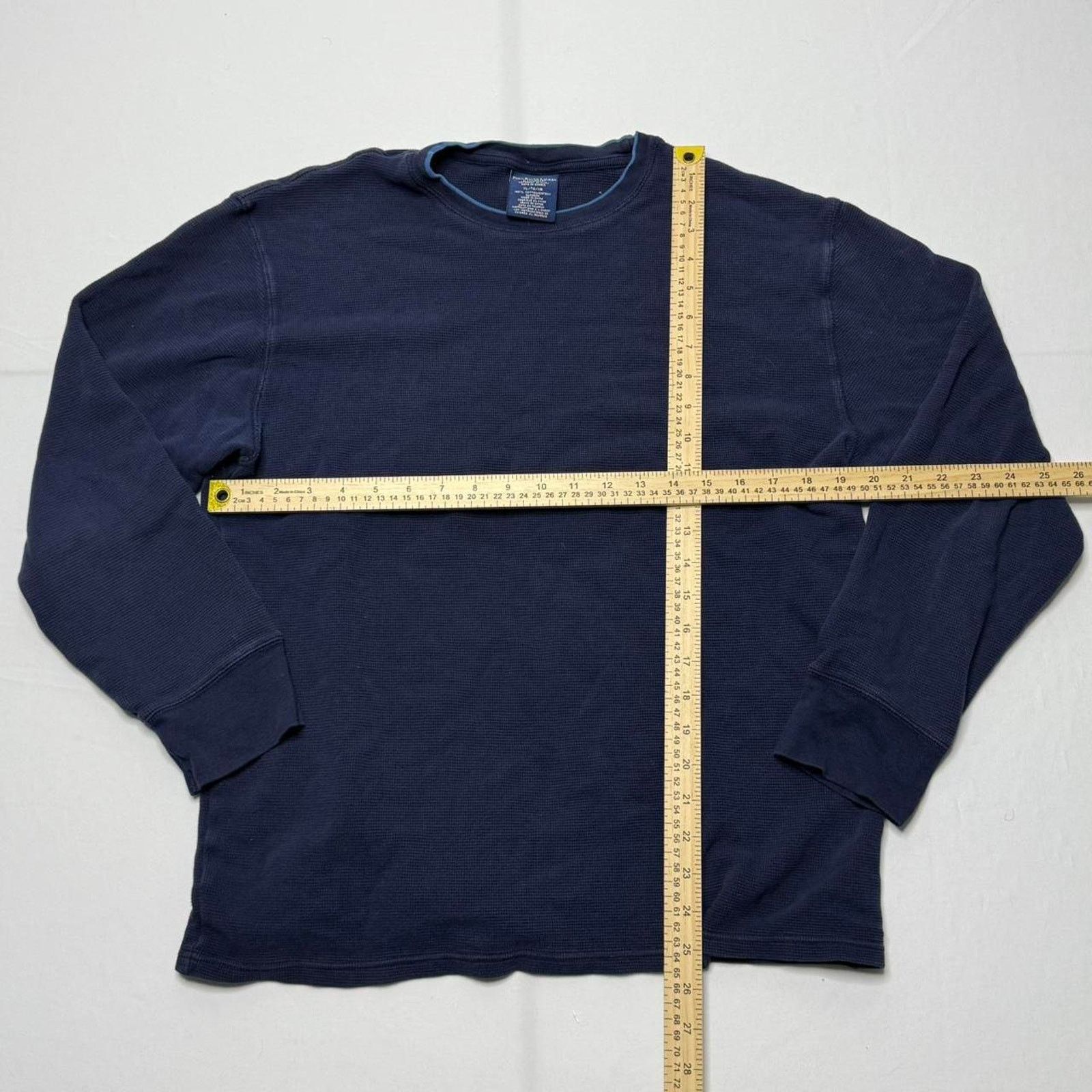 Polo Ralph Lauren Polo Ralph Lauren Thermal Long Sleeve Shirt XL Navy Blue Size US XL / EU 56 / 4 - 4 Thumbnail