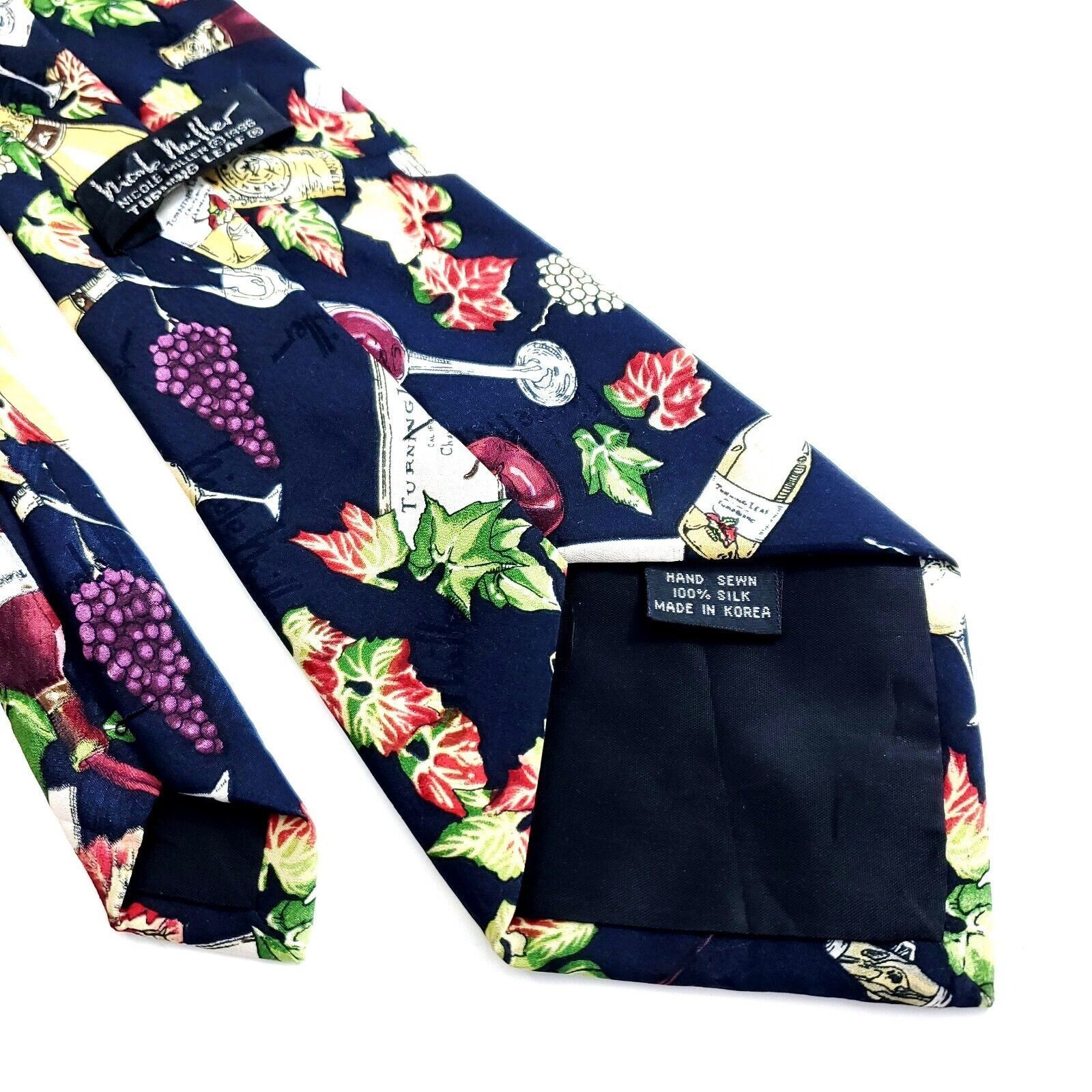 Nicole Miller Nicole Miller Turning Leaf Vintage Blue Wine Jacquard Wide P Size ONE SIZE - 5 Thumbnail