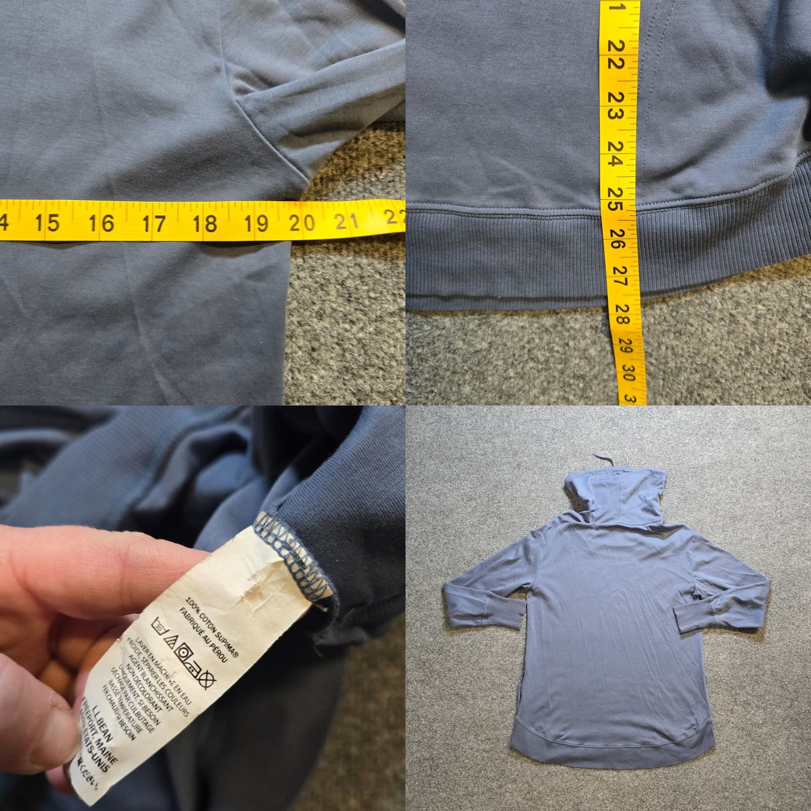Vintage LL Bean Top Womens Size Medium Blue Supima Cowl Neck Long Sleeve Classic Casual Blouse Knit 100% Cotton Regular Womens Medium Blue Classic Vintage: No Size M / US 6-8 / IT 42-44 - 8 Thumbnail