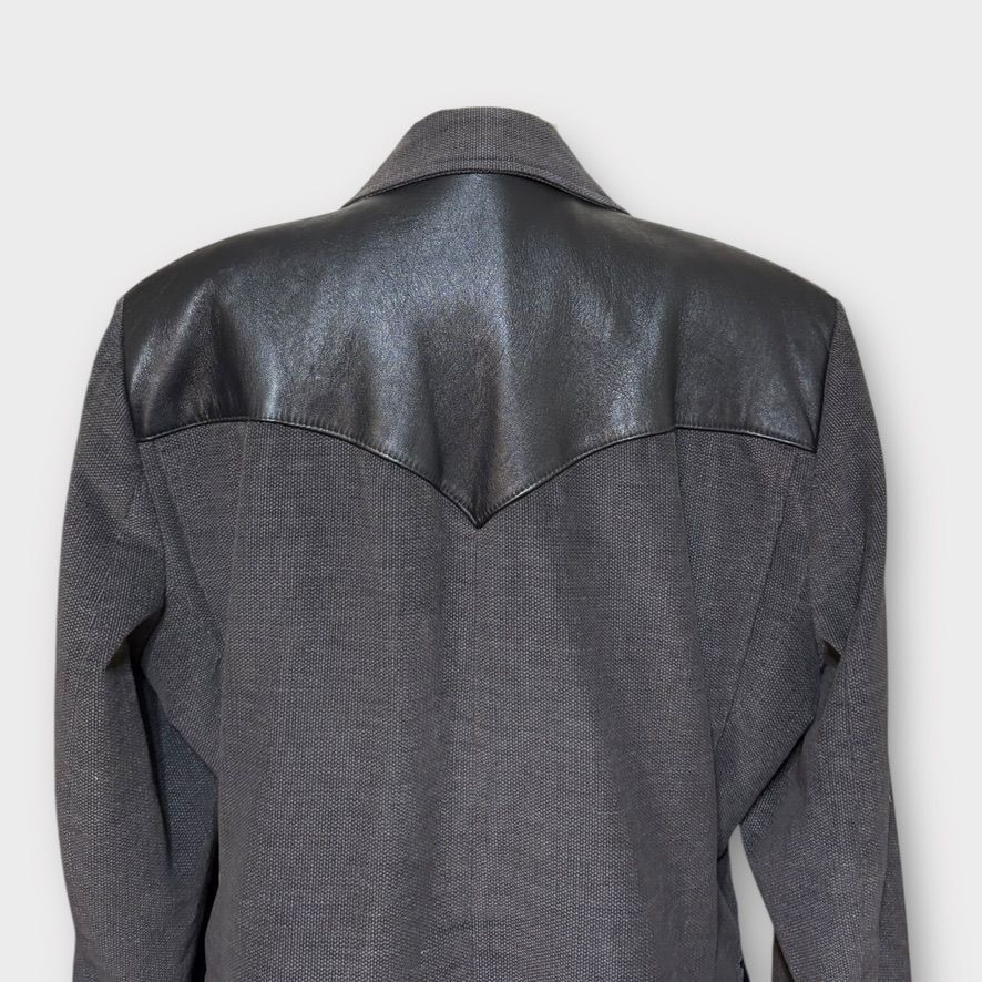 Other Vintage Sport Coat Jacket Men 44 Leather Tweed Gray Black Pi Size 44R - 7 Thumbnail