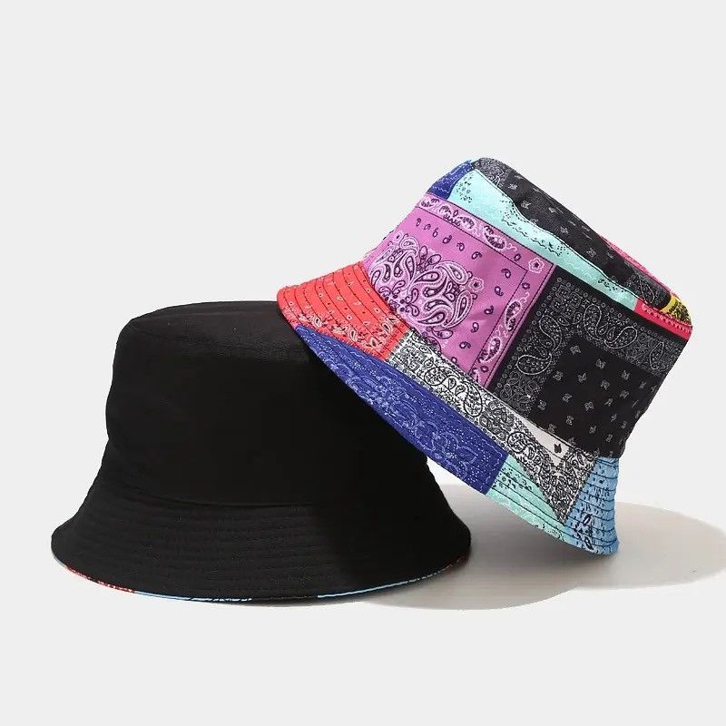 Japanese Brand Bandana Paisley Patchwork Pattern Bucket Hat Multicolor Size ONE SIZE - 2 Thumbnail