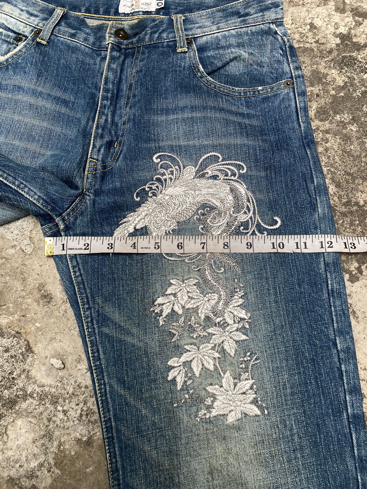 Karakuri Tamashii Karakuri Embroidered Dragon Japanese Denim Size US 32 / EU 48 - 11 Thumbnail