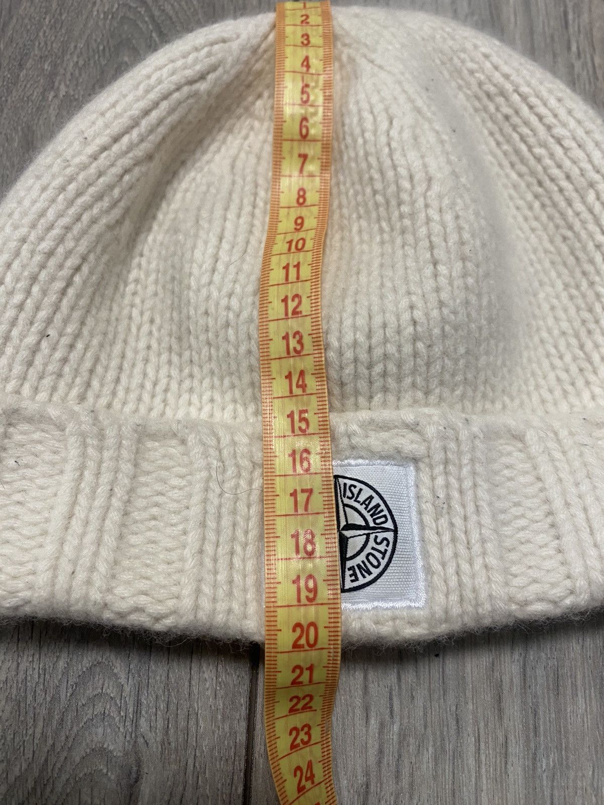 Stone Island Beanie Knit Rare White Logo Hat Cap CLG