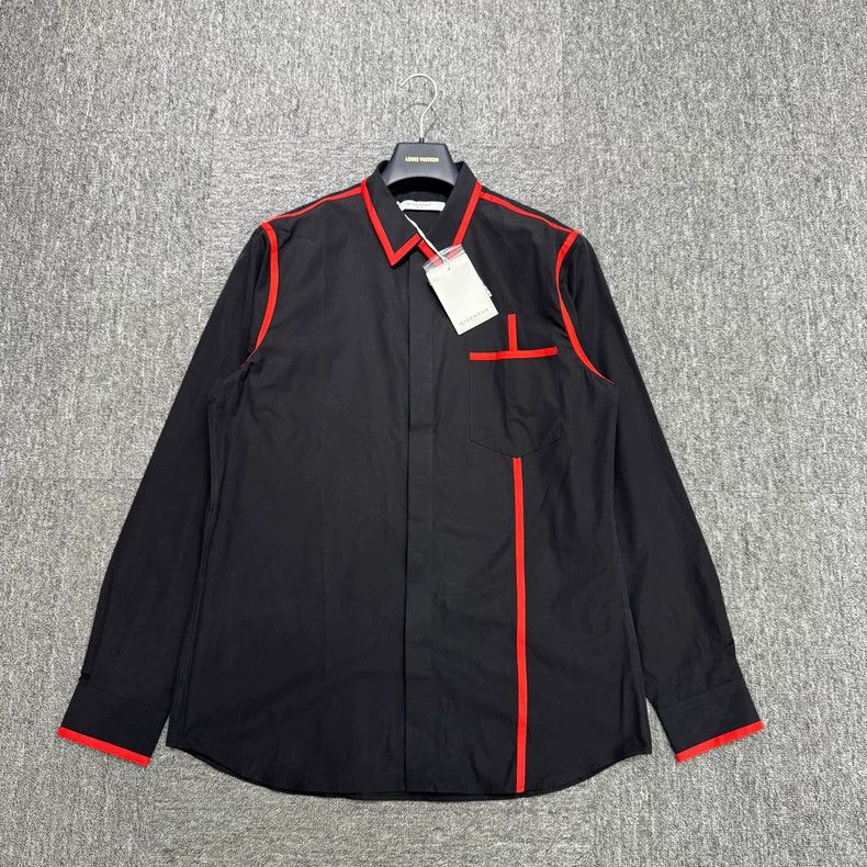Givenchy Givenchy Red Striped Decorated Shirt Size US XL / EU 56 / 4 - 1 Thumbnail