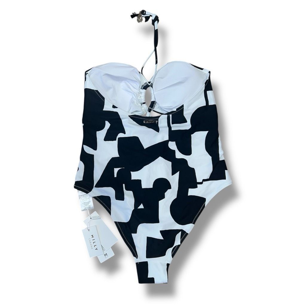 MILLY Milly Cabana Modern Geo Print Looped Cutout One-Piece Swimsuit Women’s Large Size XL / US 12-14 / IT 48-50 - 4 Thumbnail
