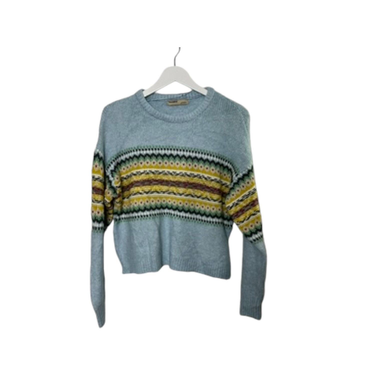 Pull & Bear Pull & Bear Blue Knit Cropped Sweater EU Small US 4 Size US S / EU 44-46 / 1 - 2 Thumbnail
