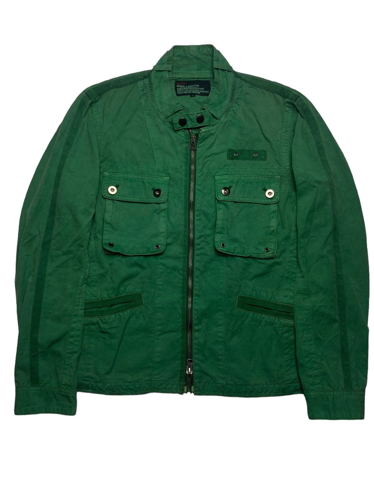 Beams Plus 2000s Beams - Green Biker Jacket Size US M / EU 48-50 / 2 - 8 Thumbnail
