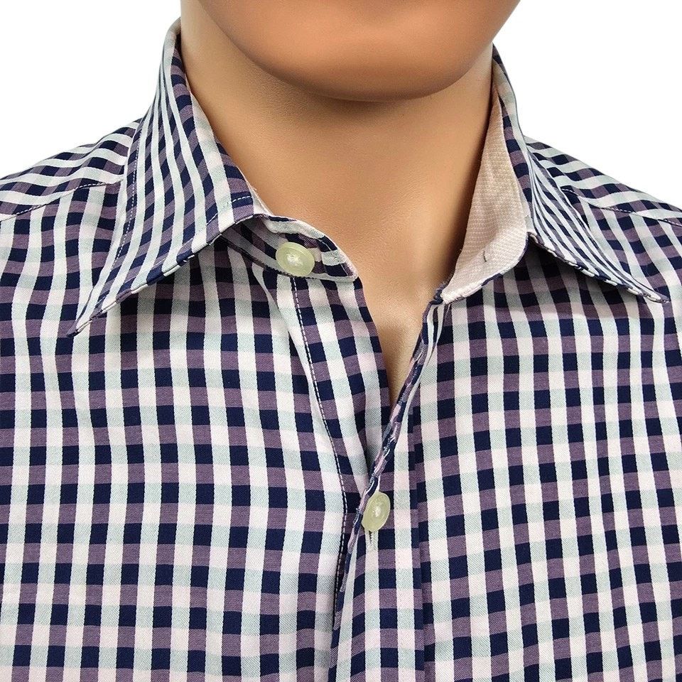 Johnston & Murphy JOHNSTON & MURPHY Dress Shirt Sz M Tailored fit Flip Cuff Size US M / EU 48-50 / 2 - 4 Thumbnail