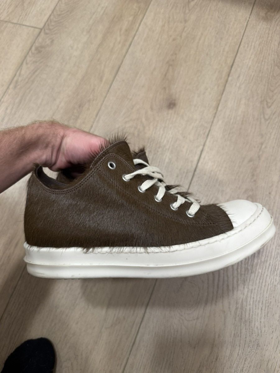 Rick Owens Ponyhair Ramones Low Brown Size US 6.5 / EU 39-40 - 2 Thumbnail