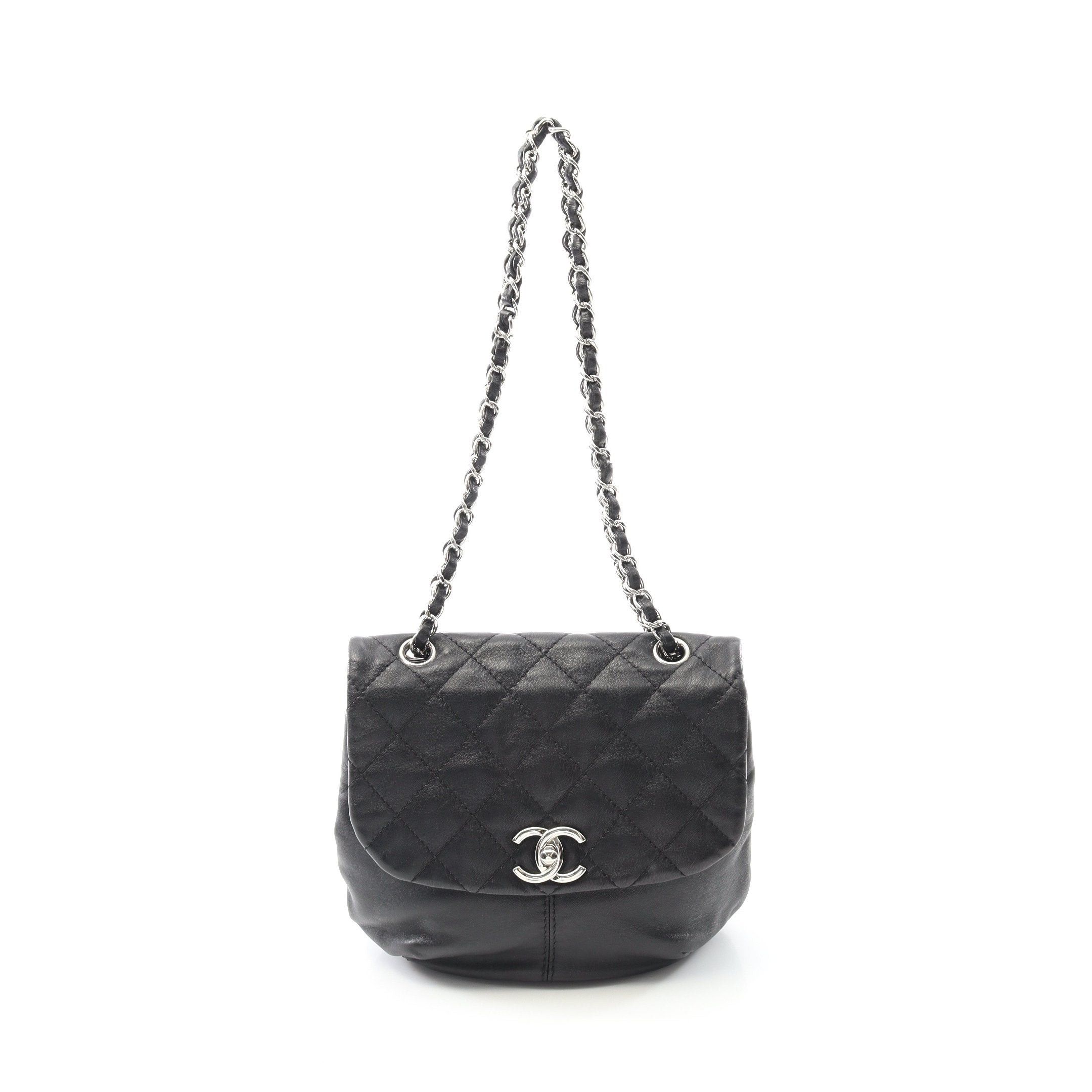 Chanel Chanel Matelasse Chain Shoulder Bag Lambskin Black Silver Hardware Size ONE SIZE - 1 Thumbnail
