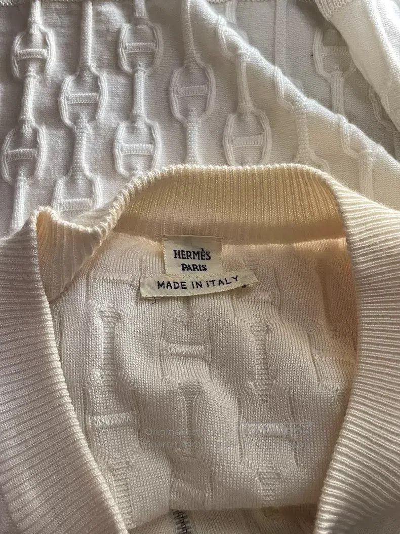 Hermes Hermes Pig nose printed zipper cardigan, silk and cashmere Size XS / US 0-2 / IT 36-38 - 4 Thumbnail