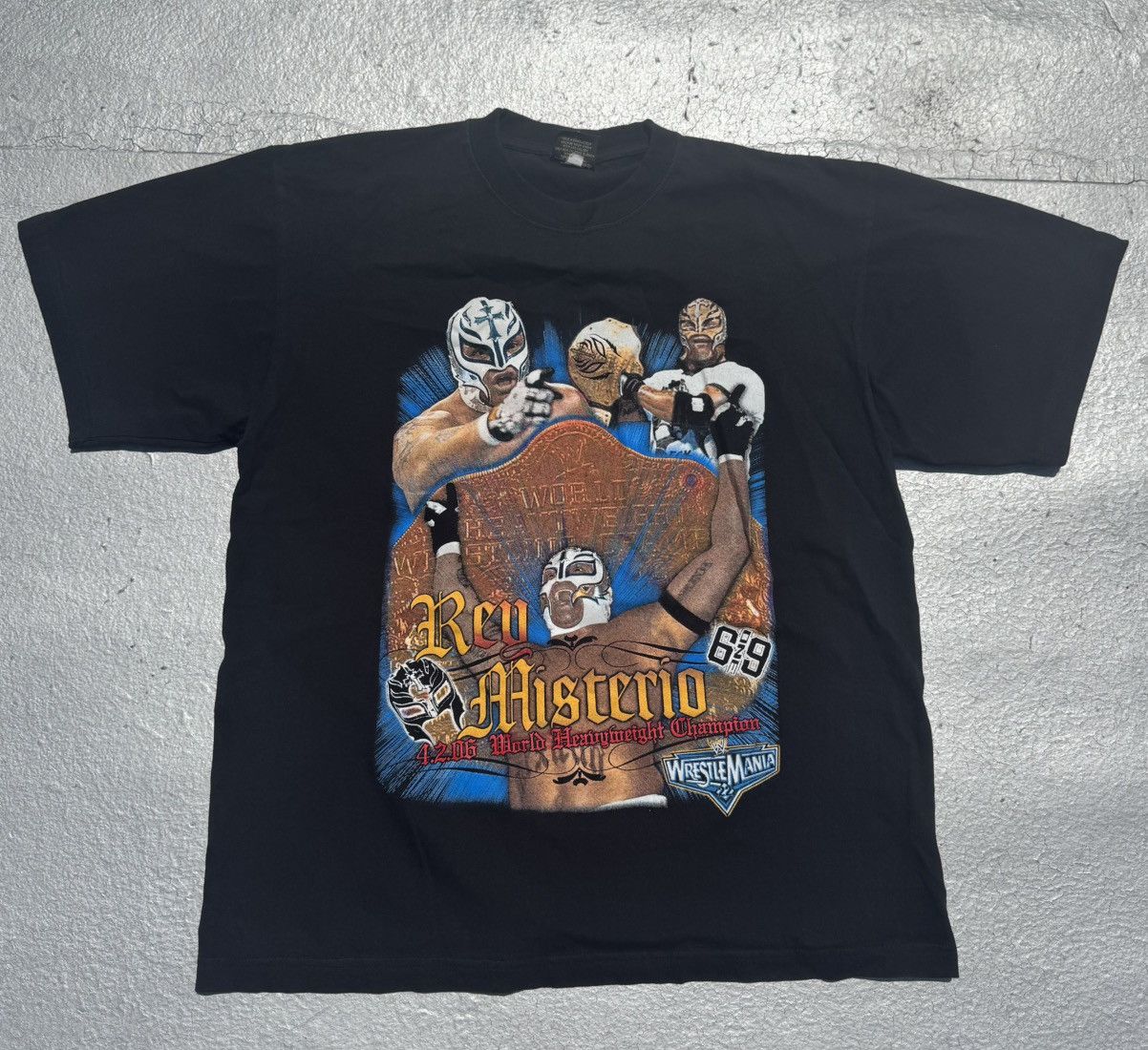 Vintage Rey Mysterio Vintage 2006 WWE WrestleMania T-Shirt Size US L / EU 52-54 / 3 - 1 Thumbnail