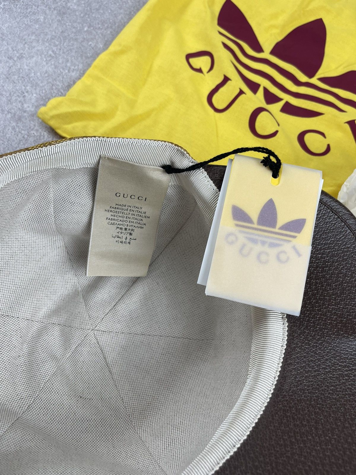 Adidas × Gucci Gucci x Adidas Baseball Cap Monogram Canvas Leather Size M Size ONE SIZE - 12 Thumbnail