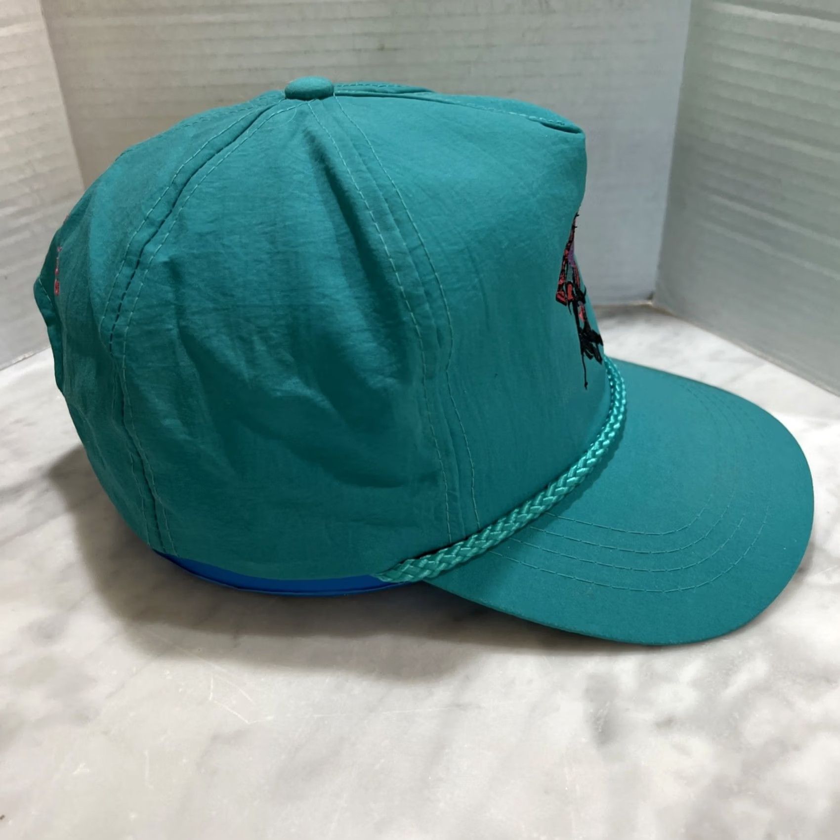 Vintage VINTAGE 1995 Para Ski World Meet Snowbird Snapback Hat Cap Adjustable Turquoise Mens Size ONE SIZE - 5 Thumbnail