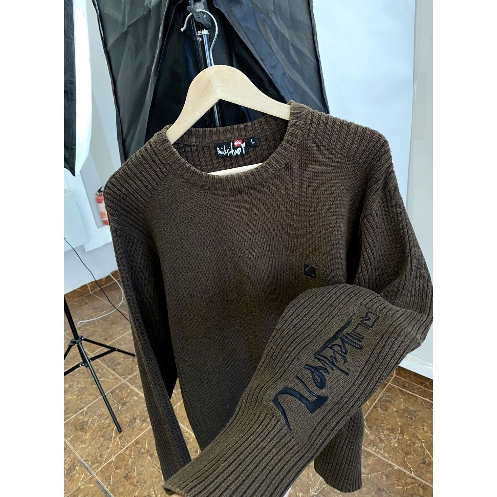 Quiksilver VINTAGE Quiksilver 90s Knit Sweater Hype Rare Men M/L Brown Size US L / EU 52-54 / 3 - 2 Thumbnail