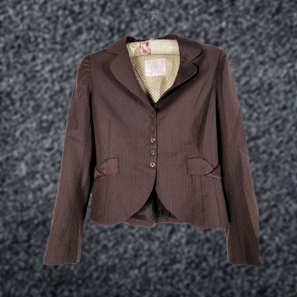 Rebecca Taylor Rebecca Taylor Brown Pinstripe Blazer Women’s Wool Jacket Size 4 Career Blazer Women’s Regular XS? Size S / US 4 / IT 40 - 1 Thumbnail