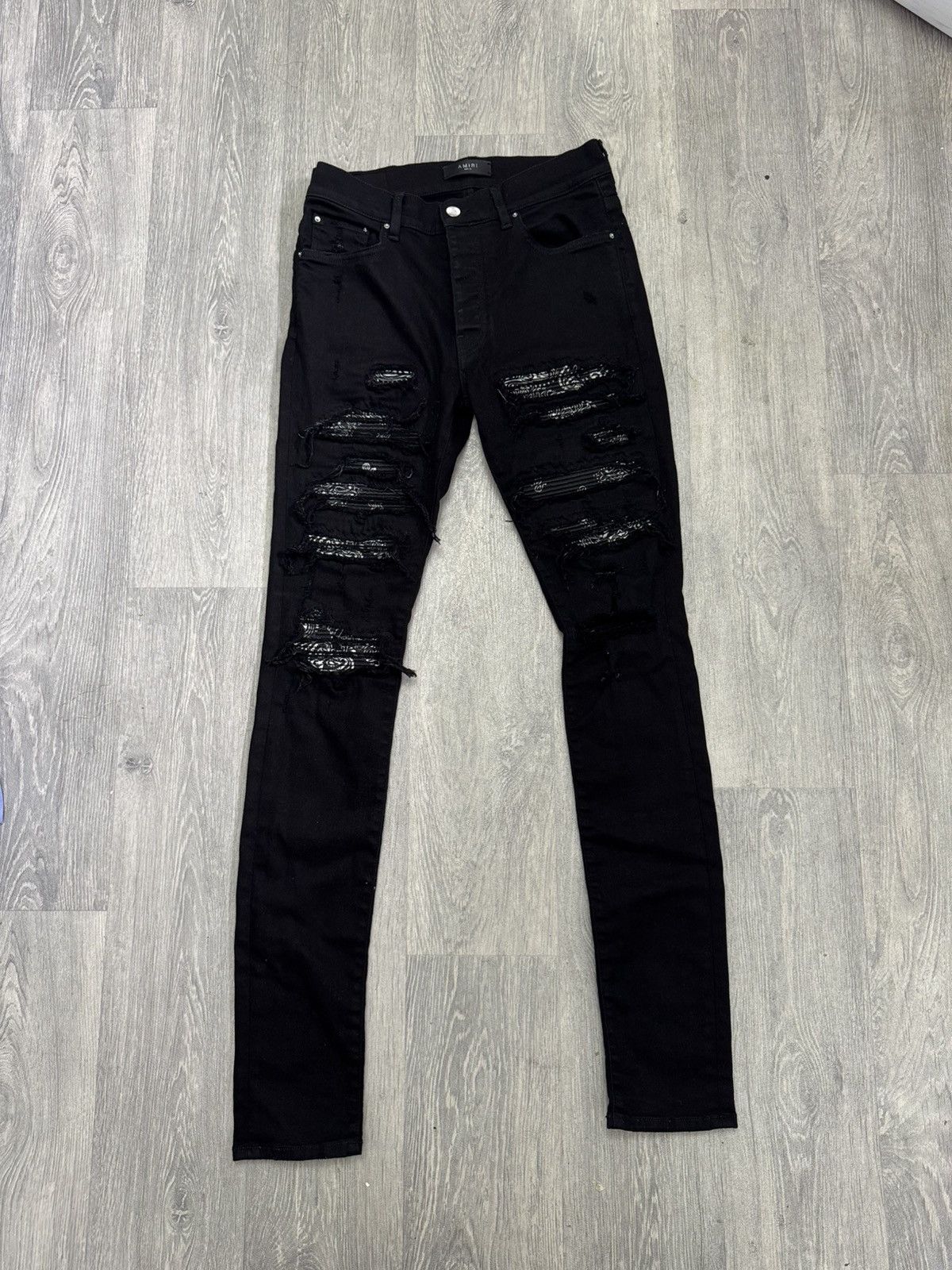 Amiri Amiri Black Bandana Thrasher Jeans Size US 31 - 1 Thumbnail