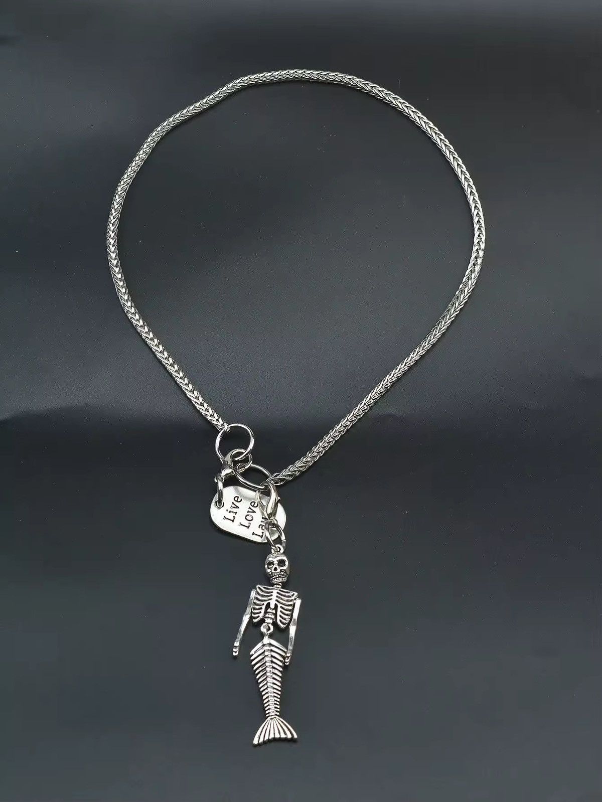 Other 4mm square foxtail necklace skeleton mermaid pendant Size ONE SIZE - 2 Thumbnail
