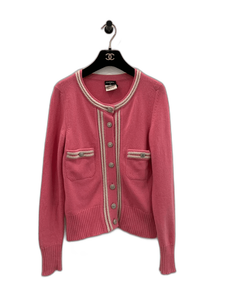 Chanel Chanel Pink Wool Double C Cardigan Size XS / US 0-2 / IT 36-38 - 1 Thumbnail