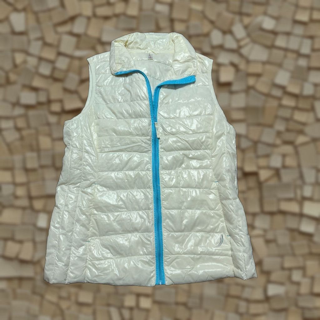 Vintage VINTAGE Extertek Jacket Women's Size Small White Blue Full Zip Vest Quilted Size S / US 4 / IT 40 - 1 Thumbnail