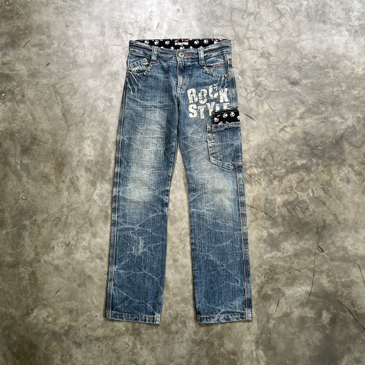 Hysteric Glamour 2000s Ba-Tsu Studio Vkei Style Skull Faded Jeans Size US 26 / EU 42 - 1 Thumbnail