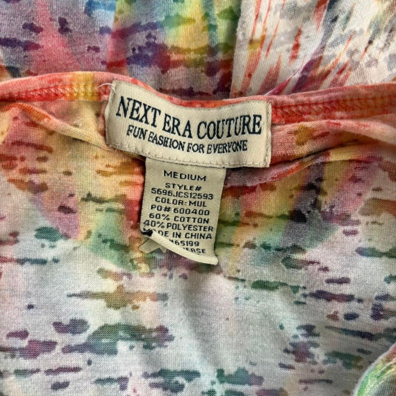 & Other Stories Vintage Rainbow Tie-Dye Butterfly Peace Sign Graphic Tee Size XS / US 0-2 / IT 36-38 - 4 Thumbnail