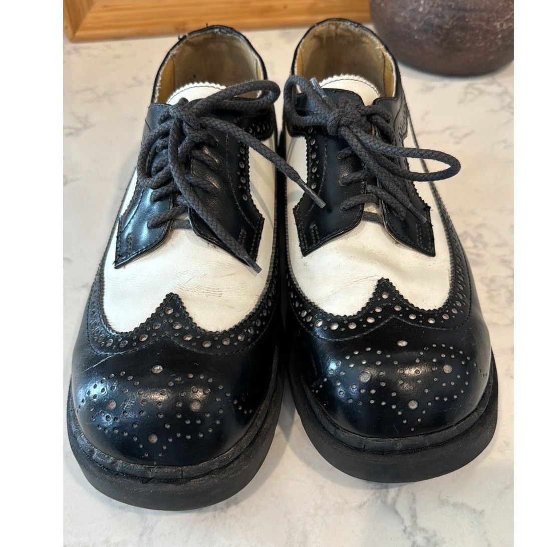 Other Vintage 90s black white rockabilly wing tipped brogue oxford Size US 9 / EU 42 - 6 Thumbnail