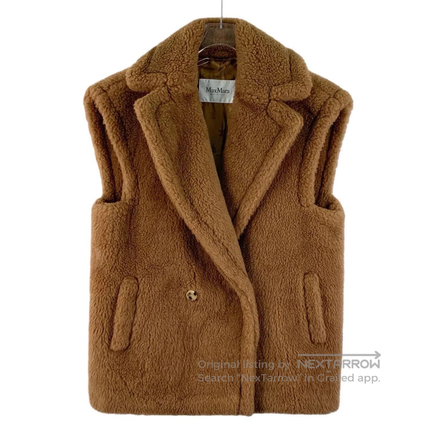 Maxmara Teddy Series Brown Sleeveless Coat.