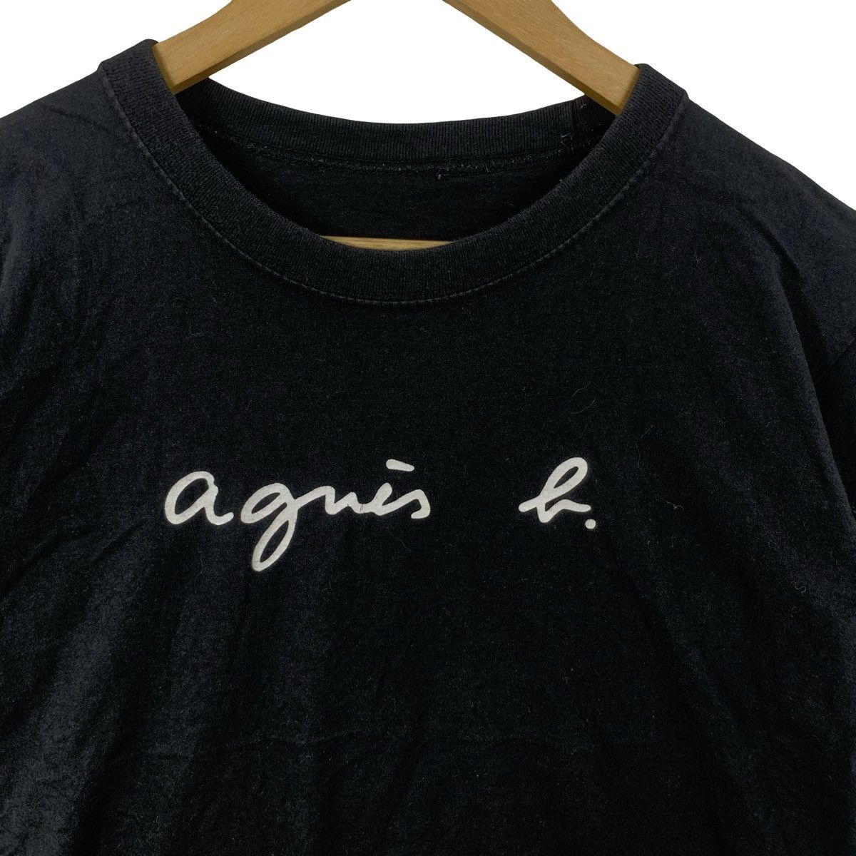 agnes b. Vintage Agnes b. Script Logo T-Shirt Minimalist Designer Size M / US 6-8 / IT 42-44 - 6 Thumbnail