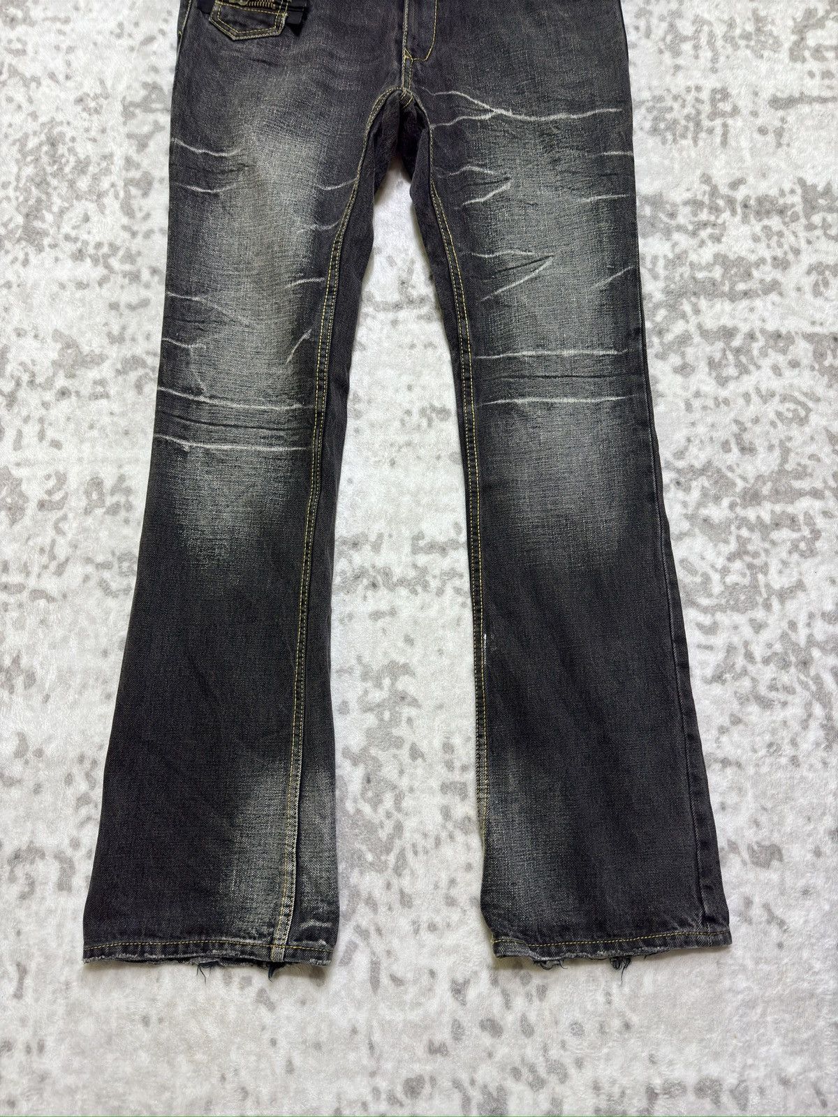 semanticdesign Vintage Semantic Design Flare Washed Denim Zipper Jeans Size US 32 / EU 48 - 6 Thumbnail